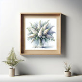 Elegant wit Buddleia bloemenboeket kunstpatroon Poster