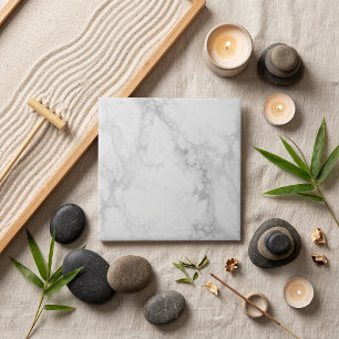 Elegant wit Carrara-marmer met zachte grijze aders Tegeltje