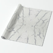 Elegant wit Carrara marmeren inpakpapier (Uitgerold)