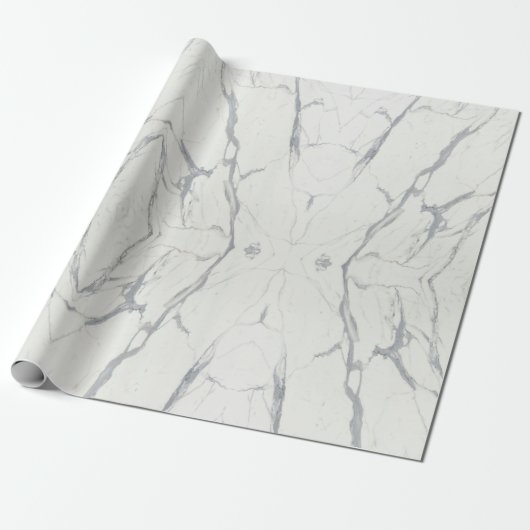 Elegant wit Carrara marmeren inpakpapier (Uitgerold)