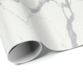 Elegant wit Carrara marmeren inpakpapier (Rol Hoek)