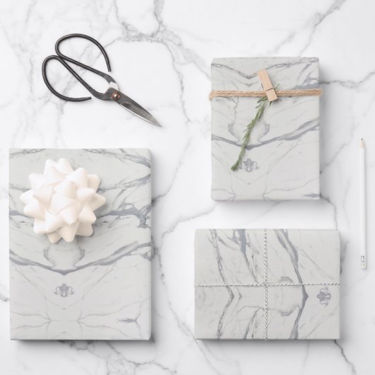 Elegant wit Carrara marmeren inpakpapier Vel (Voorkant)