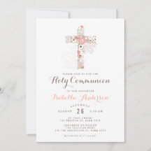 Elegant wit communiqué floral cross