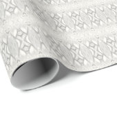 Elegant Wit Crème Hart Inpakpapier (Rol Hoek)