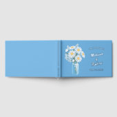 Elegant Wit Daisies Mason Jar Wedding Folie Blauw Gastenboek (Volledig)