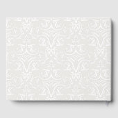 Elegant wit damask 4 foto bruiloft of evenement gastenboek (Achterkant)