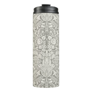 Elegant wit damast bloemendecoratie voor thuis thermosbeker