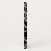 Elegant  wit dameszwart monogram Case-Mate iPhone case (Achterkant/links)