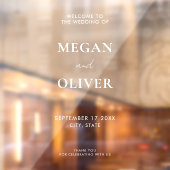 Elegant Wit Eenvoudig Bruiloft Welkom Raamsticker (Vel 2)