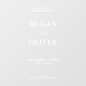 Elegant Wit Eenvoudig Bruiloft Welkom Raamsticker (Vel)