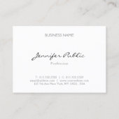 Elegant Wit Eenvoudige Sjabloon Modern Minimalist Visitekaartje (Achterkant)