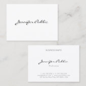 Elegant Wit Eenvoudige Sjabloon Modern Minimalist Visitekaartje (Voorkant / Achterkant)