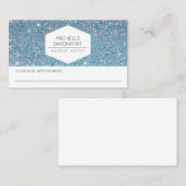 ELEGANT WIT EMBLEEM BLAUW GLITTER AFSPRAAK CARD AFSPRAKENKAARTJE (Voorkant / Achterkant)