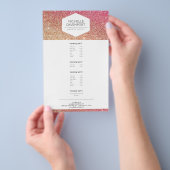 ELEGANT WIT EMBLEEM BRONS/ROZE OMBRE GLITTER FLYER (Hand)