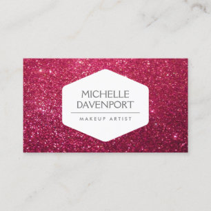 ELEGANT WIT EMBLEEM OP DIEPROOD GLITTER II VISITEKAARTJE