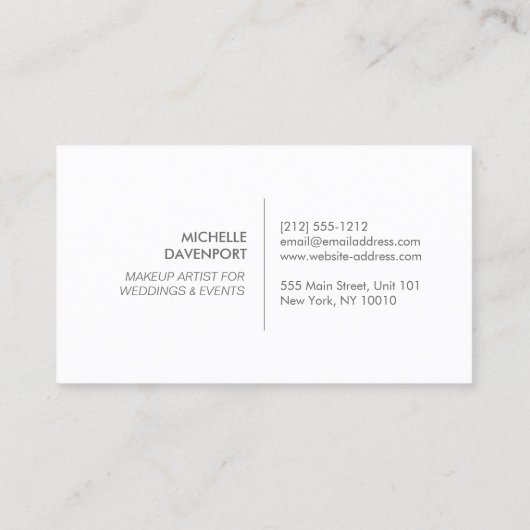 ELEGANT WIT EMBLEEM OP DIEPROOD GLITTER II VISITEKAARTJE (Achterkant)