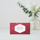 ELEGANT WIT EMBLEEM OP DIEPROOD GLITTER VISITEKAARTJE (Staand voorkant)
