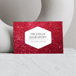 ELEGANT WIT EMBLEEM OP DIEPROOD GLITTER VISITEKAARTJE