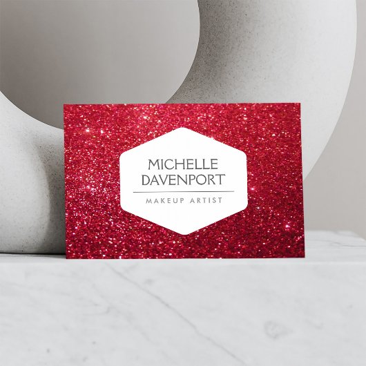 ELEGANT WIT EMBLEEM OP DIEPROOD GLITTER VISITEKAARTJE