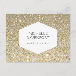 ELEGANT WIT EMBLEEM OP GOUDEN GLITTER BRIEFKAART