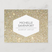 ELEGANT WIT EMBLEEM OP GOUDEN GLITTER BRIEFKAART (Voorkant)