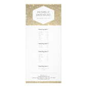 ELEGANT WIT EMBLEEM OP GOUDEN GLITTER Rack Kaart (Voorkant)