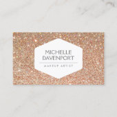 ELEGANT WIT EMBLEEM OP KOPEREN GLITTER VISITEKAARTJE (Voorkant)