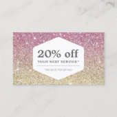 ELEGANT WIT EMBLEEM OP ROZE OMBRE Coupon Kaart (Voorkant)