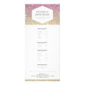 ELEGANT WIT EMBLEEM OP ROZE OMBRE GLITTER RECLAMEKAART (Voorkant)