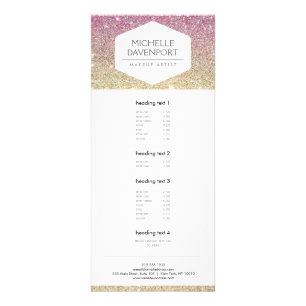 ELEGANT WIT EMBLEEM OP ROZE OMBRE GLITTER RECLAMEKAART