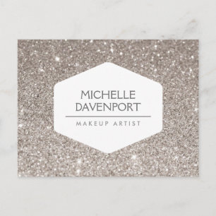 ELEGANT WIT EMBLEEM OP SILVER GLITTER BRIEFKAART