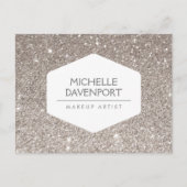 ELEGANT WIT EMBLEEM OP SILVER GLITTER BRIEFKAART (Voorkant)