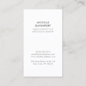 ELEGANT WIT EMBLEEM OP ZILVEREN GLITTER II VISITEKAARTJE (Achterkant)