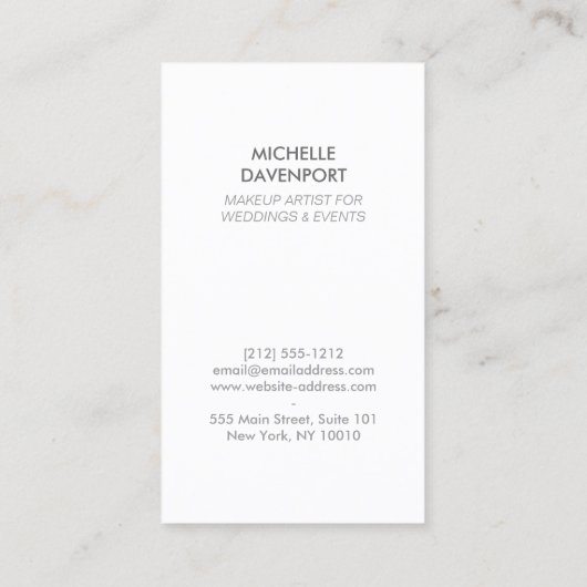 ELEGANT WIT EMBLEEM OP ZILVEREN GLITTER II VISITEKAARTJE (Achterkant)