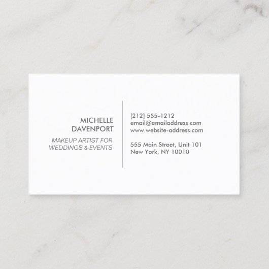 ELEGANT WIT EMBLEEM OP ZILVEREN GLITTER II VISITEKAARTJE (Achterkant)