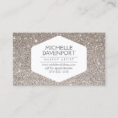 ELEGANT WIT EMBLEEM OP ZILVEREN GLITTER II VISITEKAARTJE (Voorkant)