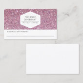 ELEGANT WIT EMBLEEM ROZE GLITTER AFSPRAAK CARD AFSPRAKENKAARTJE (Voorkant / Achterkant)
