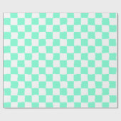 Elegant wit en aquamarijn schaakbord schilderij cadeaupapier (Vlak)