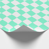 Elegant wit en aquamarijn schaakbord schilderij cadeaupapier (Hoek)