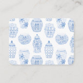 Elegant wit en blauw Baby shower luierriet Informatiekaartje (Achterkant)