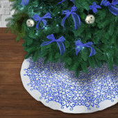 ELEGANT WIT EN BLAUW KERST DAMAST CLASSY KERSTBOOM ROK