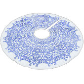 ELEGANT WIT EN BLAUW KERST DAMAST CLASSY KERSTBOOM ROK (Gekanteld)