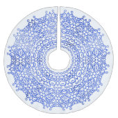 ELEGANT WIT EN BLAUW KERST DAMAST CLASSY KERSTBOOM ROK (Voorkant)