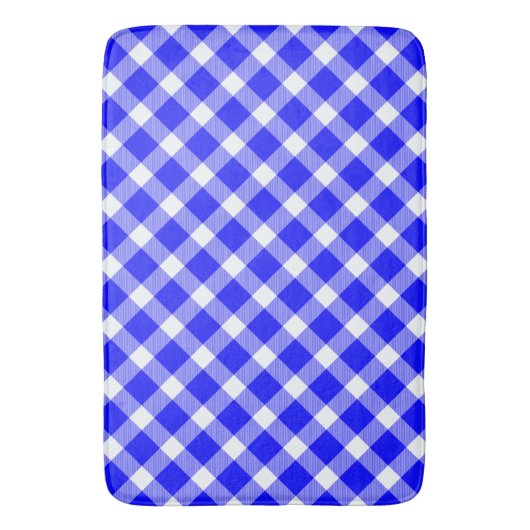 Elegant wit en blauw Patroon Tafellamp Badmat (Voorkant Verticaal)