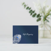 Elegant wit en blauw pauw Gift register Kaarten (Staand voorkant)