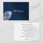 Elegant wit en blauw pauw Gift register Kaarten (Voorkant / Achterkant)