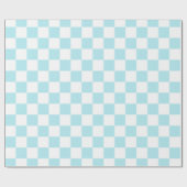 Elegant wit en blauw schaakbord cadeaupapier (Vlak)