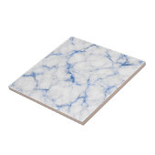Elegant wit en blauwe marmer tegeltje (Zijkant)