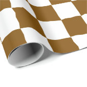 Elegant wit en bruin schaakbordschilderij cadeaupapier (Rol Hoek)