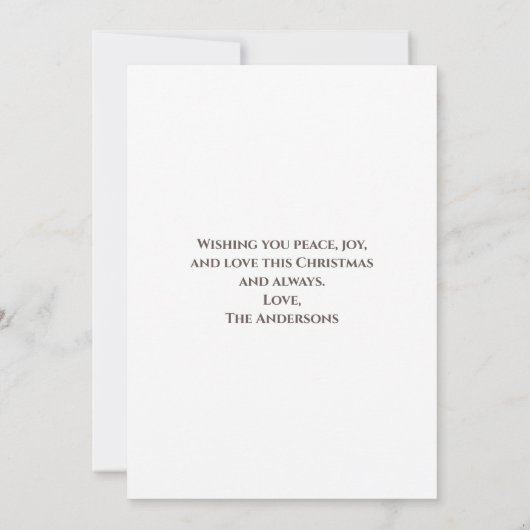 Elegant wit en crème foto kerst Kaart (Achterkant)